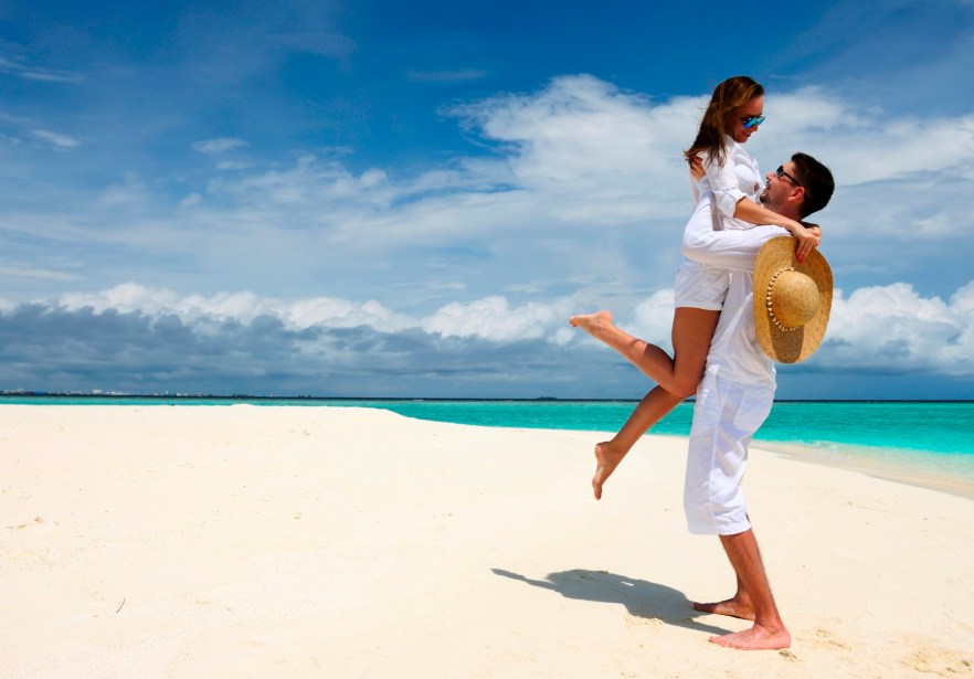 Couple on a beach at Maldives